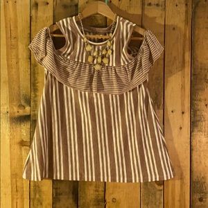 EUC Poem & Thread EUC Ruffle Cold Shoulder Tank